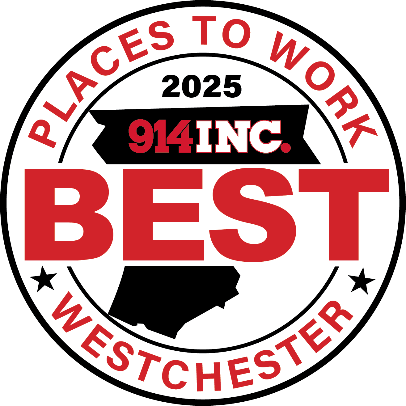 914INC 2025 Best Places to Work in Westchester badge