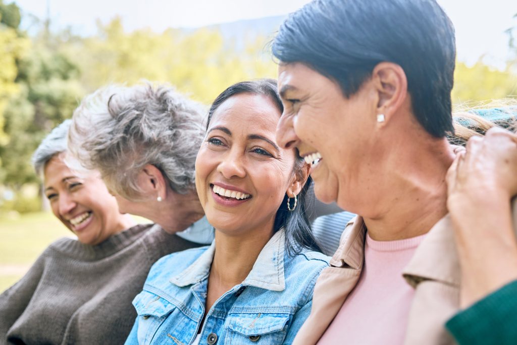 Older women laughing together