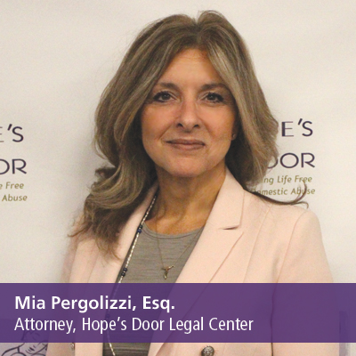 Mia Pergolizzi, Chief of Legal Services at Hope's Door